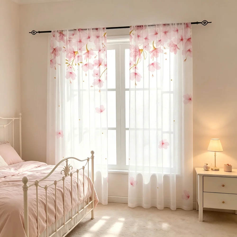 2 rideaux transparents à impri - Curtain Sheer Voile avis et prix