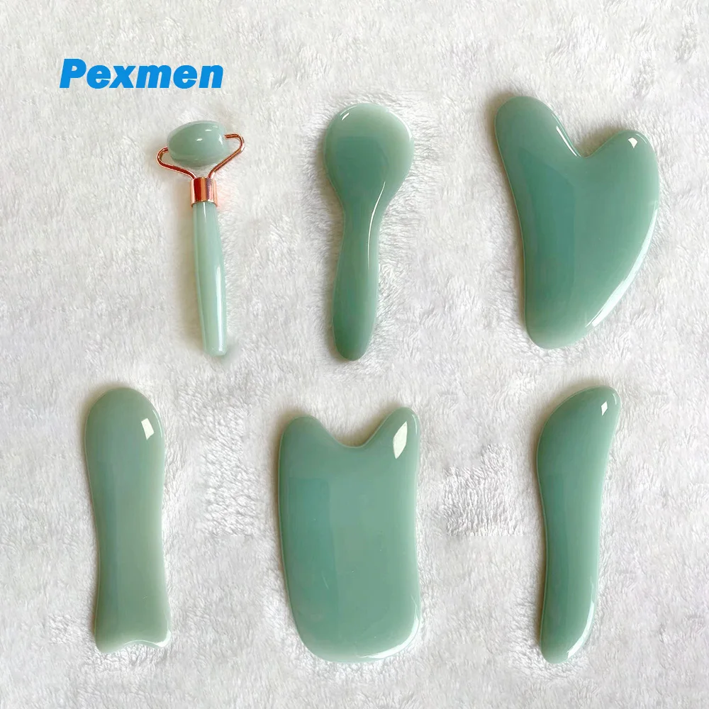 

Pexmen Gua Sha Scraping Massage Tool Natural Resin GuaSha Tool Massage Tools Set for Face Back & Neck Release Reduce Muscle Pain