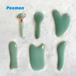 Pexmen-Resina Natural Gua Sha Massagem Ferramenta, Ferramentas de Massagem Conjunto para Rosto Voltar e Pescoço Liberação, Reduzir a Dor Muscular