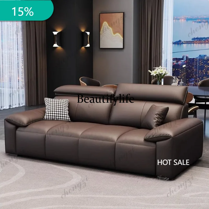 

M182 Furniture Living Room Italian Minimalist Leather Sofa Piano Keys Straight Row Living Room Sofas And Seating