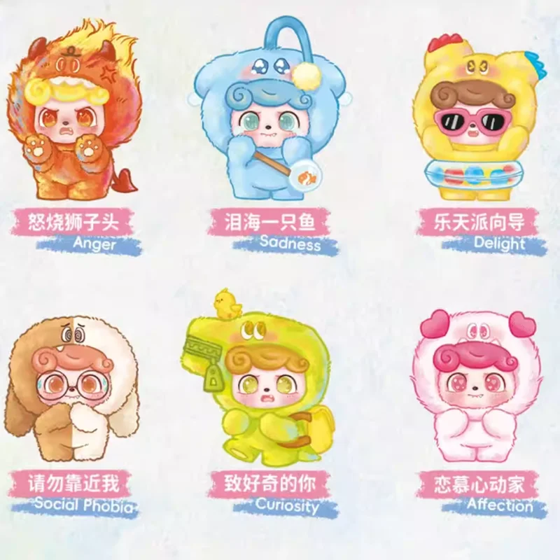 

New Q.Kid Emotional Furry Monster Plush Pendant Figurine Blind Box Trendy Toy Collection Model Dolls For Girl Bedroom Decor Gift