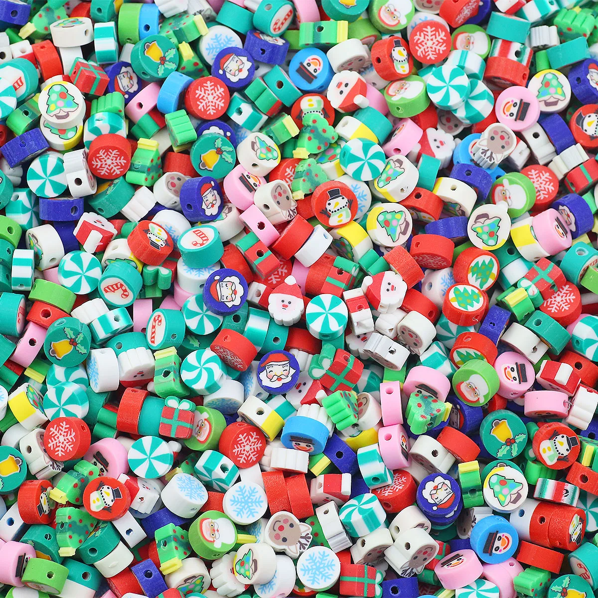10mm 50pcs Christmas style iconic Tree Santa Claus Gifts Snowman beads for Jewelry Making Bracelet Necklace Handmade Crafts DIY