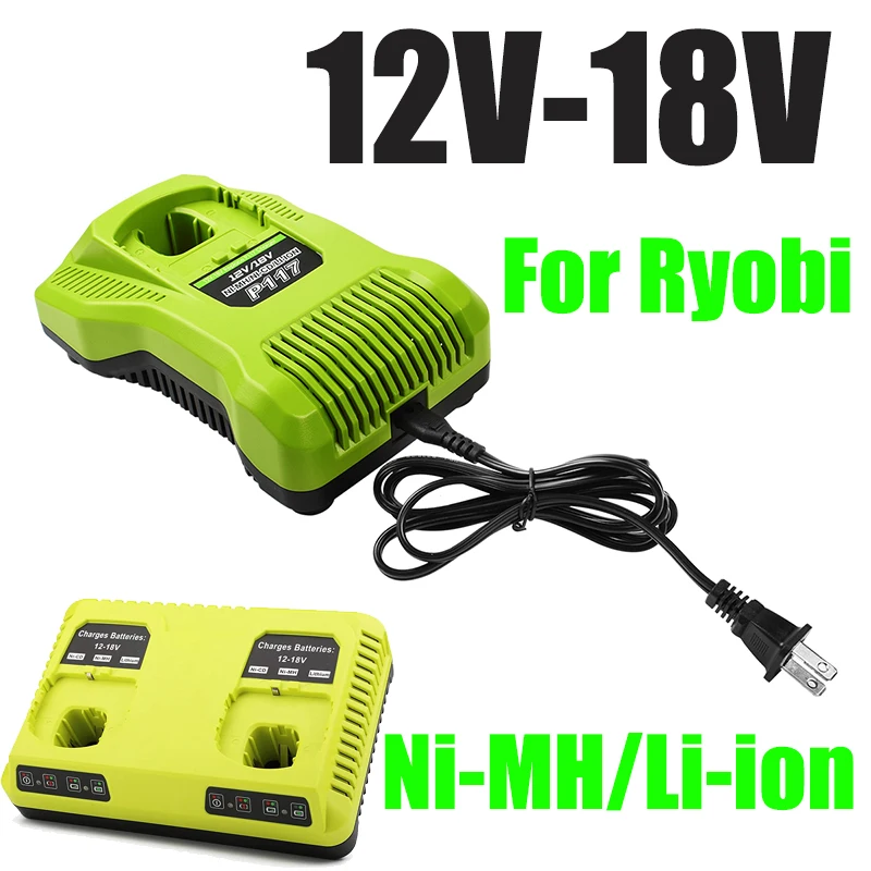 

P117 P118 3A Battery Charger For Ryobi 12V-18V Ni-Cd Ni-Mh Lithium Battery P108 P102, P107, P103, P104, P105, P106