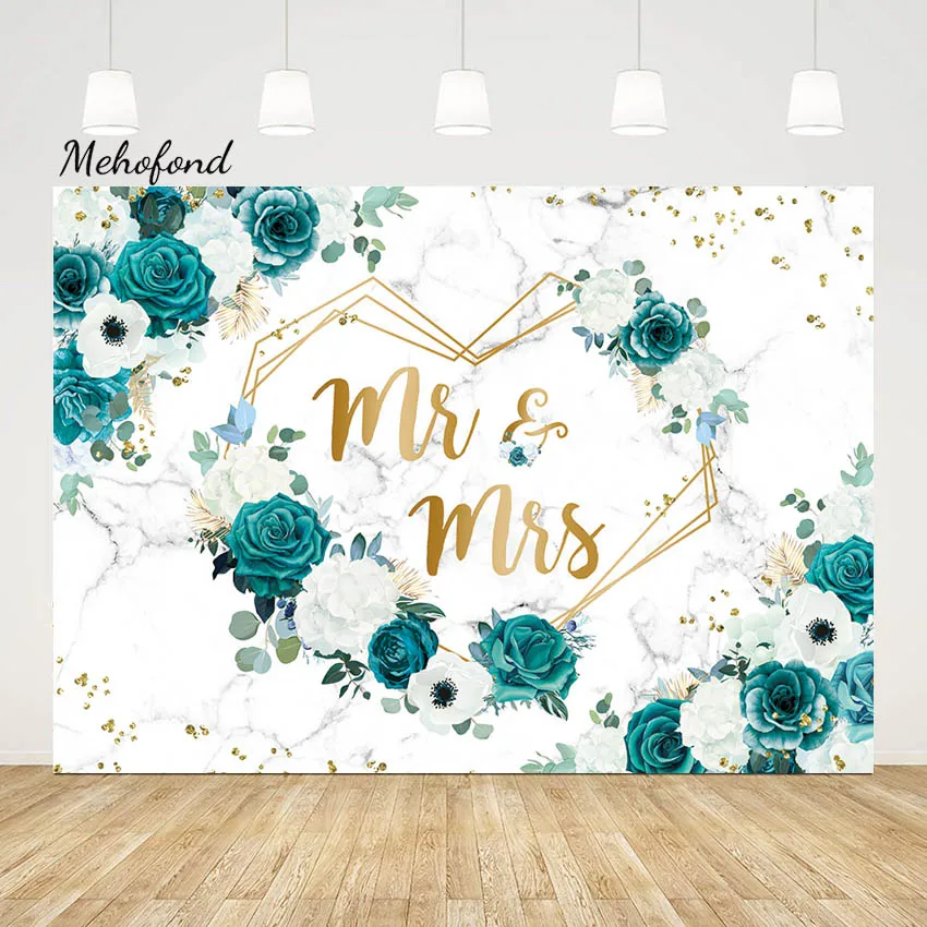 Mehofond Herr & Frau Marmor Hochzeit Hintergrund Diamant Rose Blume Braut Braut Dusche Fotografie Hintergrund Fototermin Studio zu sein