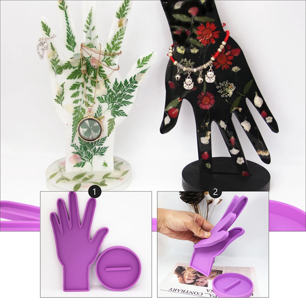 

Hand Jewelry Rack Mold Shape Holder Epoxy Casting Chocolate Set Diy Display Resin Silica Gel Silicone