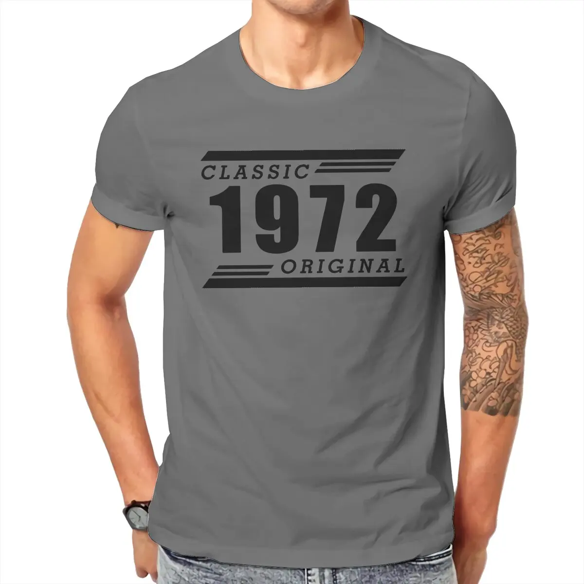 Classic 1972 Original 49th Birthday T-Shirt Men White Background Humorous Cotton Tees Short Sleeve T Shirt Gift Tops