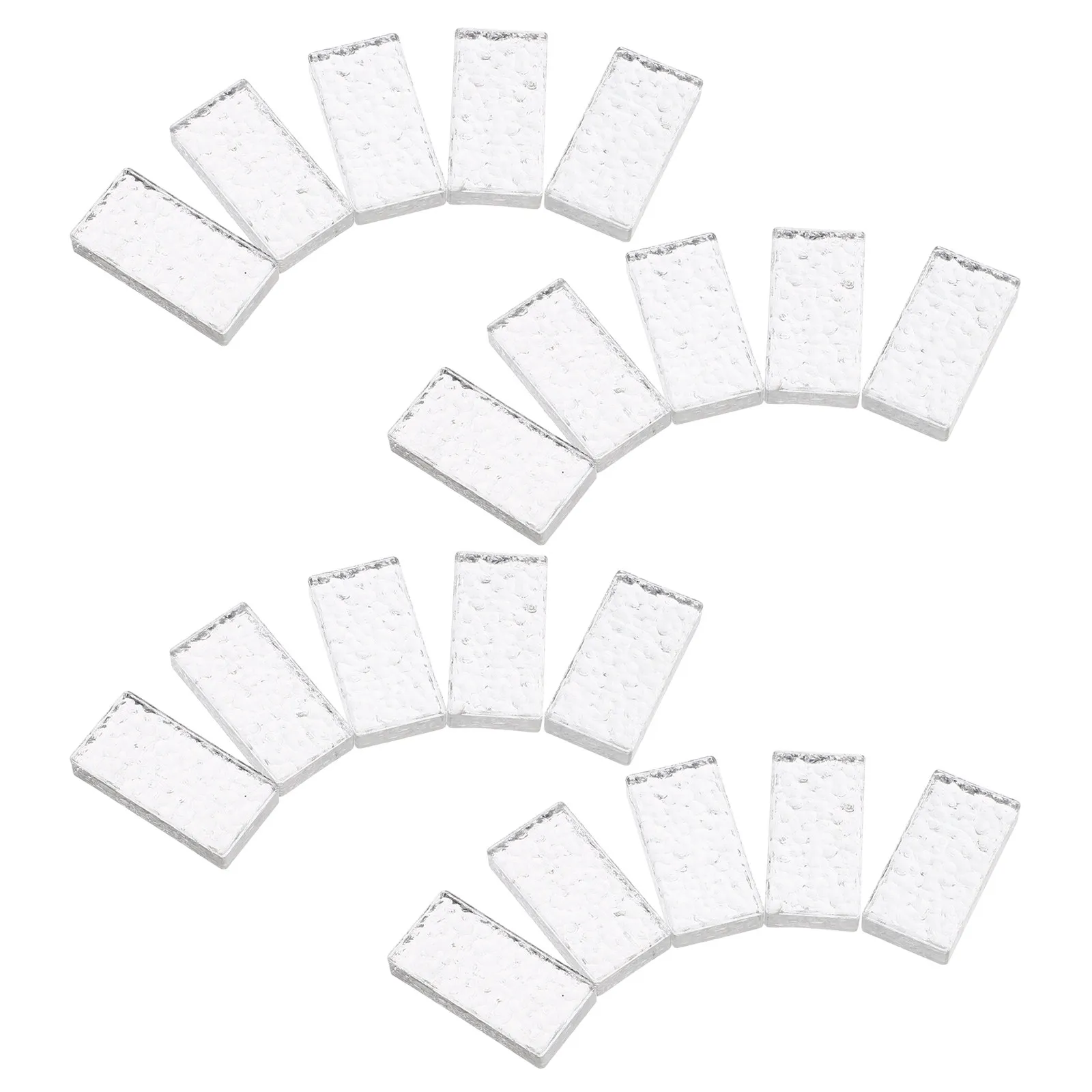 20Pcs Miniature Clear Glass Bricks Rectangle Design Realistic Architectural Detail for Dollhouse Miniatures DIY Mini Interior