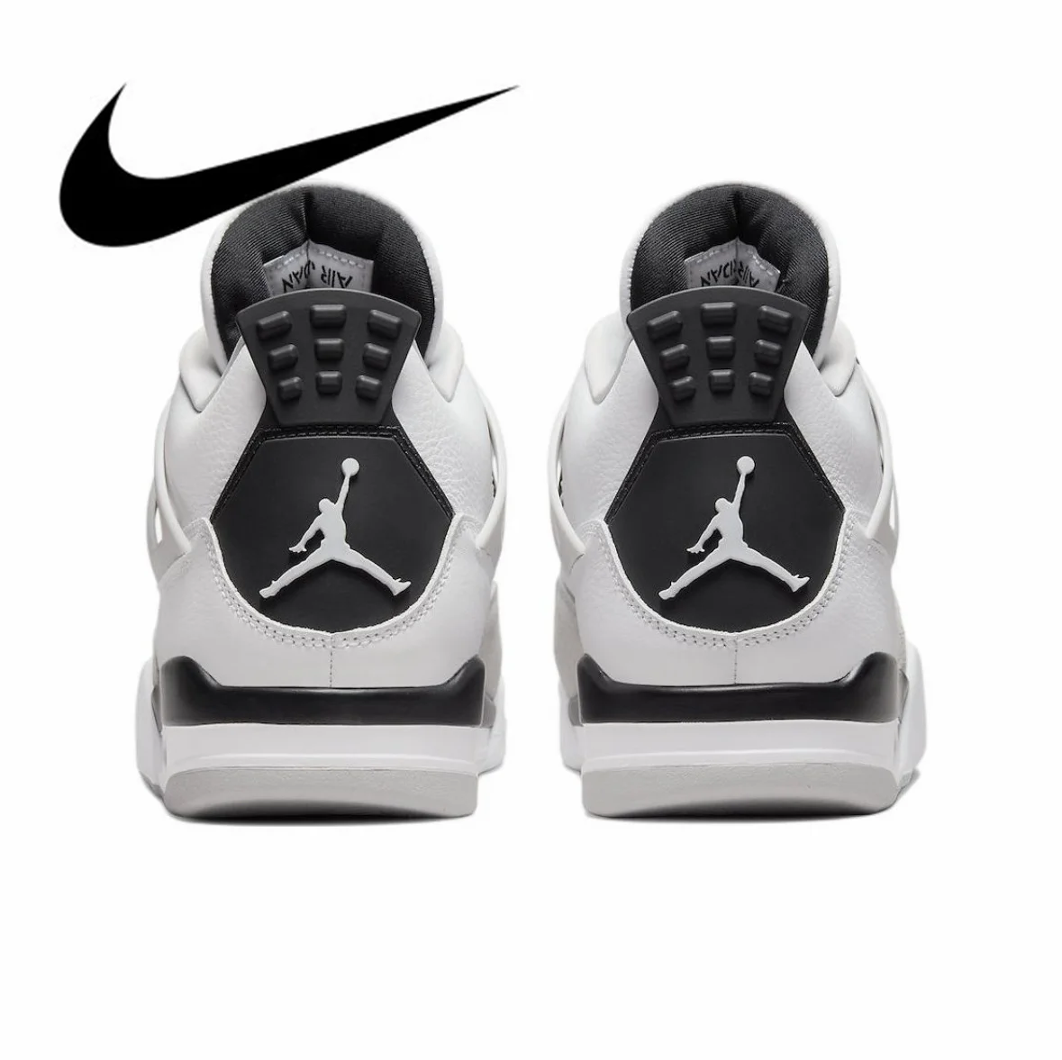 Jordan 4 Retro Military Black basketball shoes For Men\'s Women\'s Classics Outdoor Sports Sneakers WHITE BLACK NEUTRAL GREY