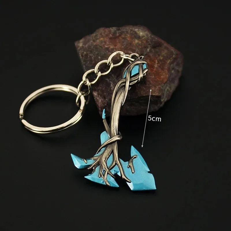 5cm Gaias revency Axe solevolant Game portachiavi periferico modello di arma in metallo accessori per ciondoli portachiavi regali giocattoli collezioni