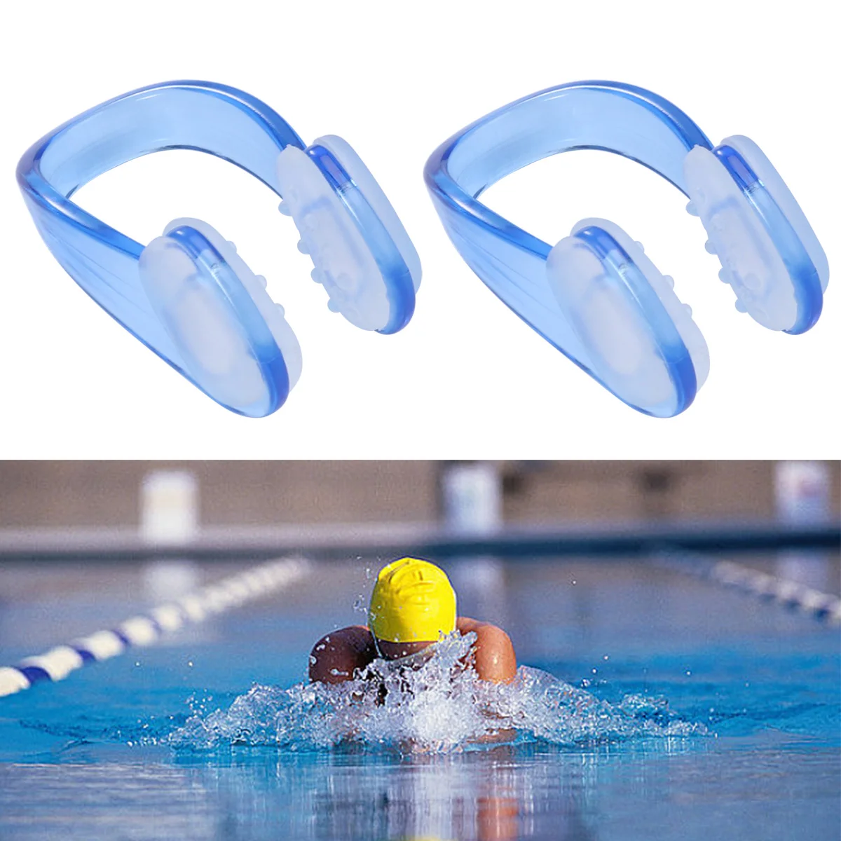 2Pcs Swimming Nose Clips, Silicone Nose Protectors, Swimming for ( Black, 3 5x2x1 5CM )