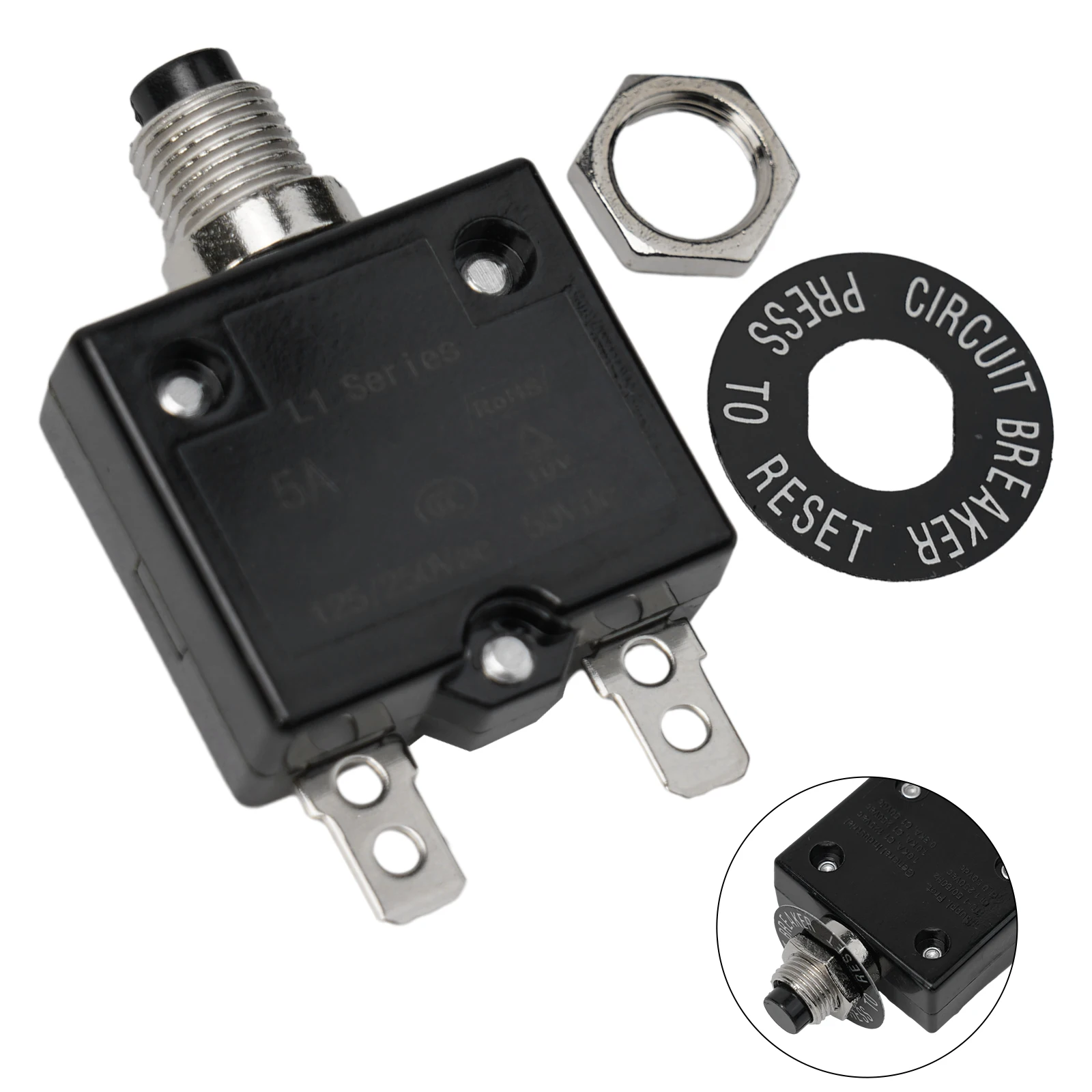 1pc Circuit Breaker Overload Protector Switch Fuse 5A 10A 15A 20A 30A For Electric Welding Machine Coffee Machine