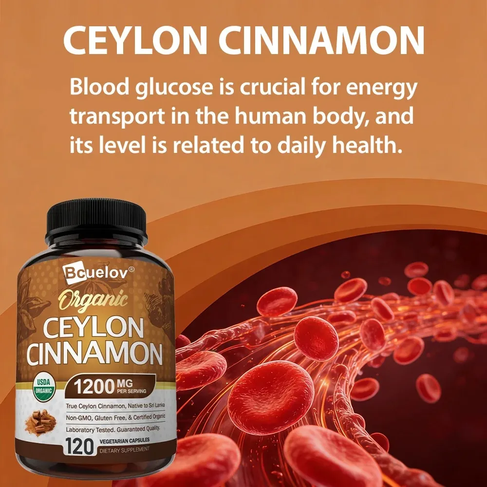 Ceylon Cinnamon 1200Mg Per Serving, 120 Capsules - Healthy Blood Sugar Support, Joint Support,  Antioxidant