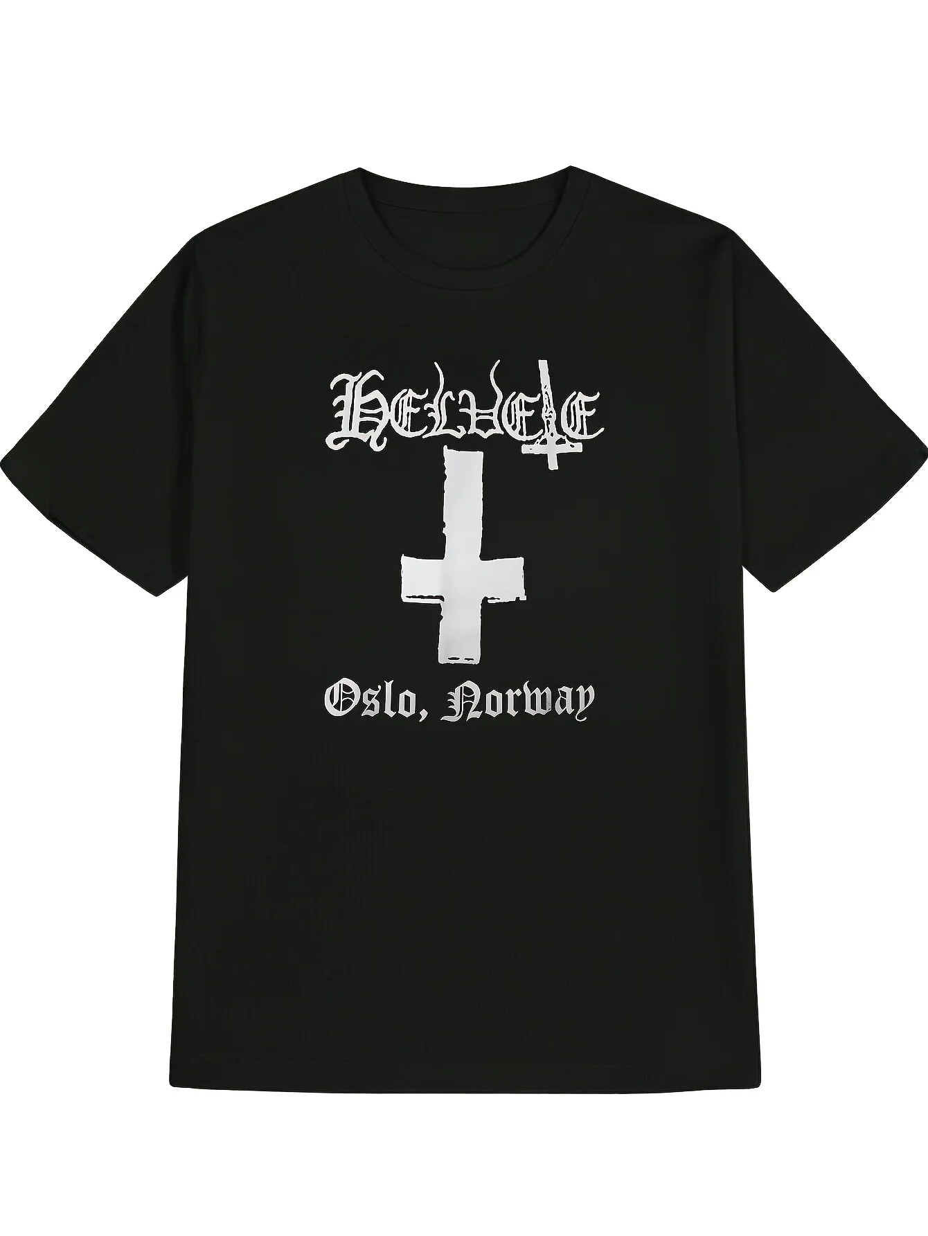Hell Authentic Norwegian Black Metal Swedish Death Metal T-Shirt, Made of 100% Pure Cotton, Machine Washable, Unisex T-Shirt, Pe