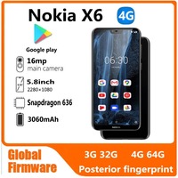 Nokia X6 Smartphone Android smartphone full screen dual-card dual standby 4G 64G black  Used Phone