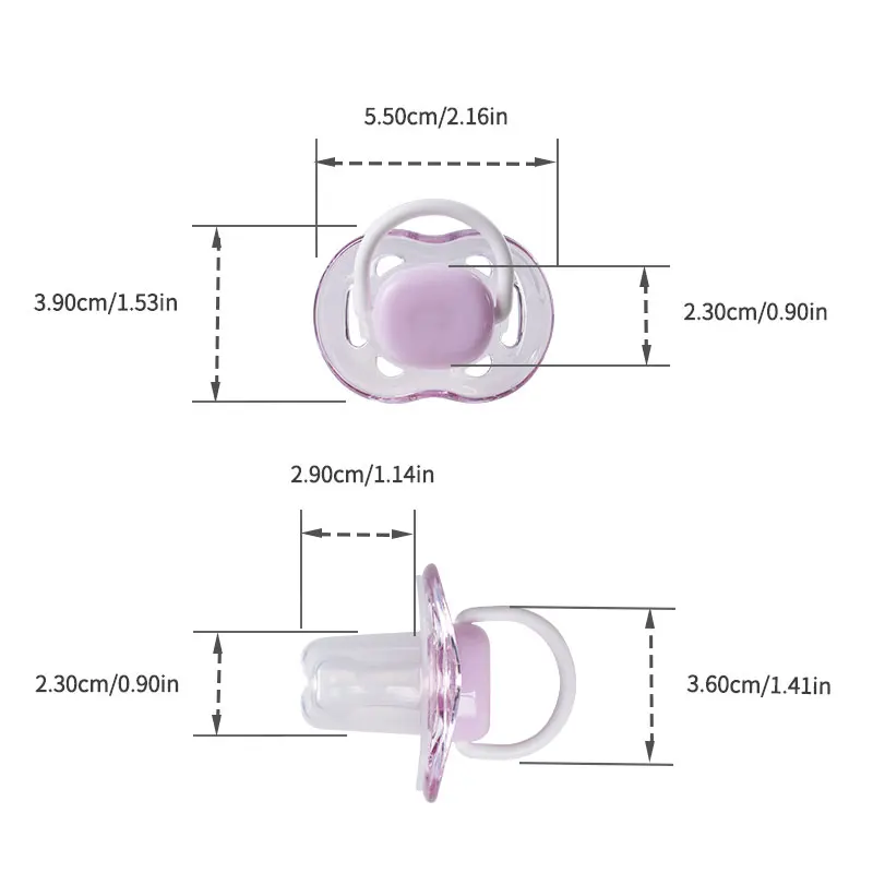 1pc Baby Pacifier With Dust Cover Lid Nighttime Flat And Day Round Silicone Nipple PP Lid And Handle PCTG Baffle Soft Soother
