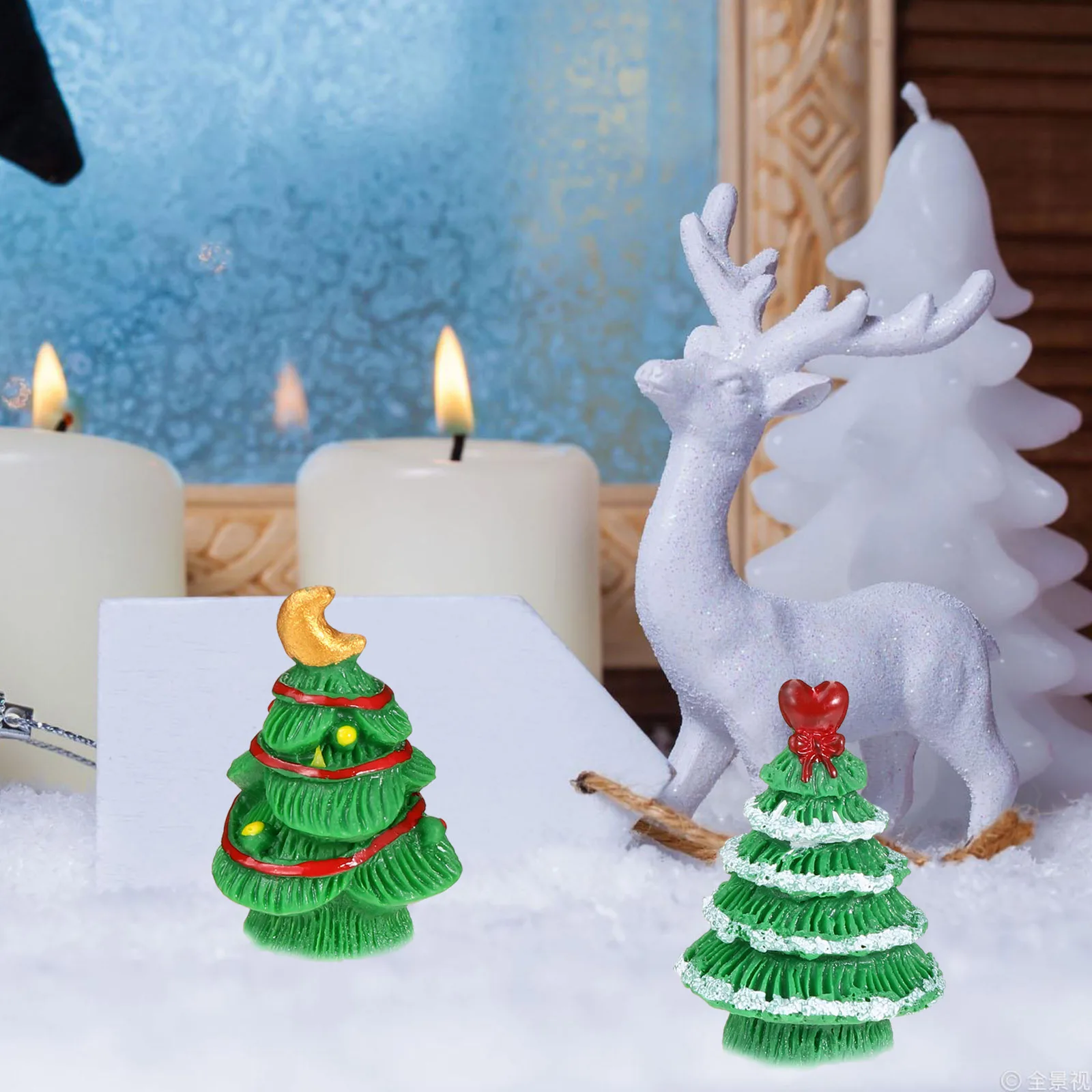 15 pezzi decorazioni per l'albero di Natale ornamento in resina abbellimento creativo per il desktop decorazione festiva dell'albero di pino per l'home office