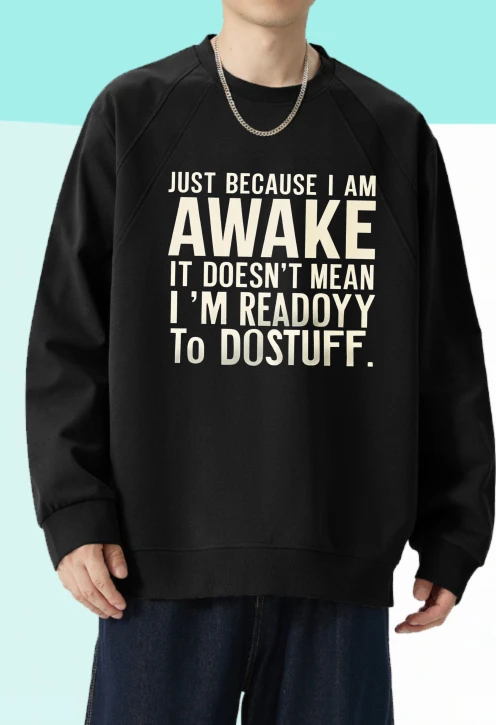 

Футболка для мужчин, осенняя футболка с круглым вырезом для спортзала и длинными рукавами, футболка с рисунком Just Awake, готическая спортивная одежда, мужская футболка с принтом, уличная одежда для бега