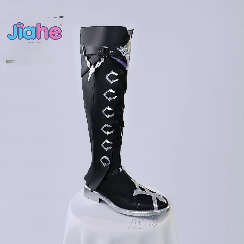 Genshin Impact Kyryll Chudomirovich Flins Cosplay Schuhe Halloween Party Neue Modische Leder Lange Stiefel Männer Frauen High Heels