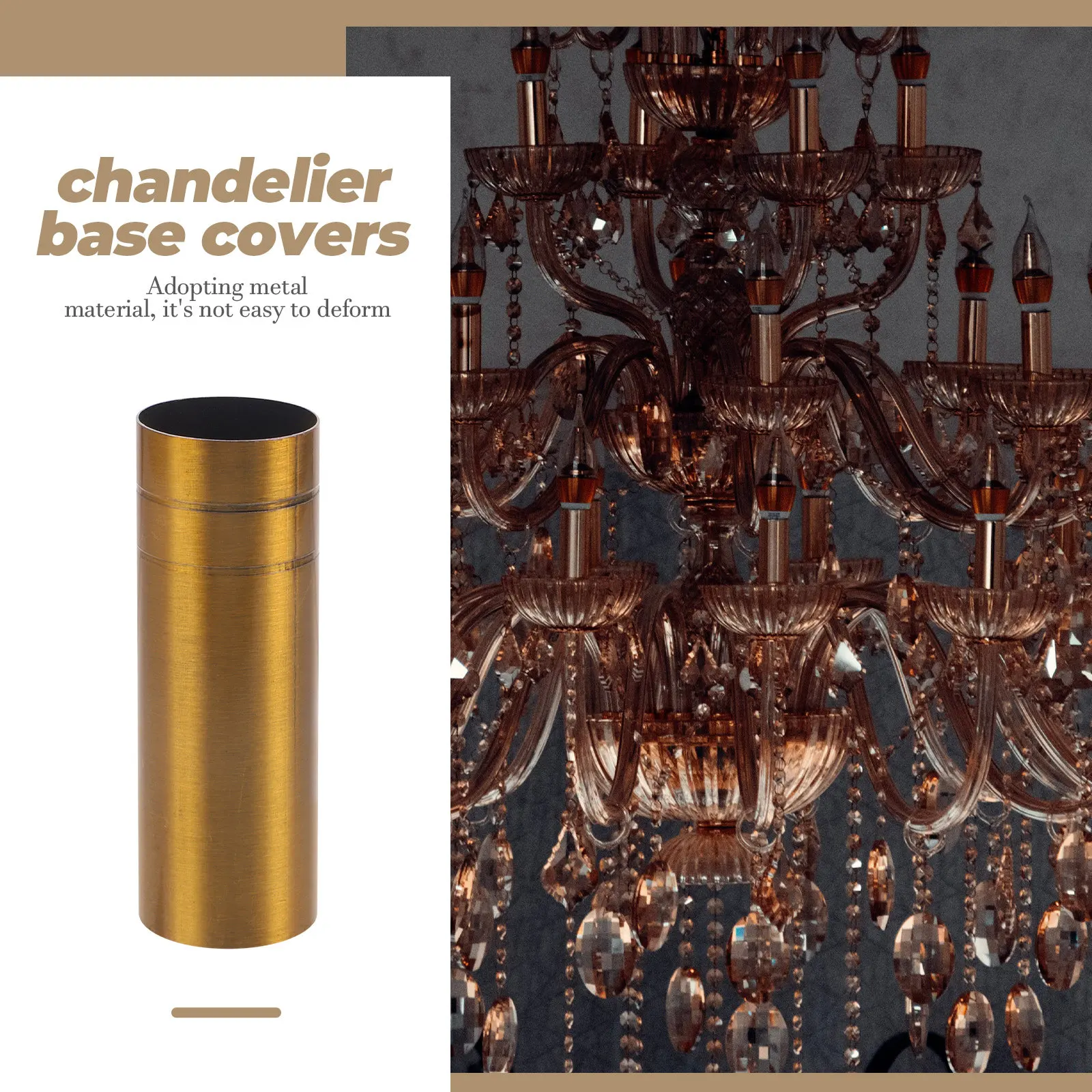 

6Pcs Lamp Base Sleeves Iron Chandelier Socket Covers Retro Simple Design for Ceiling Table Lamps Lighting Fixture Accessories