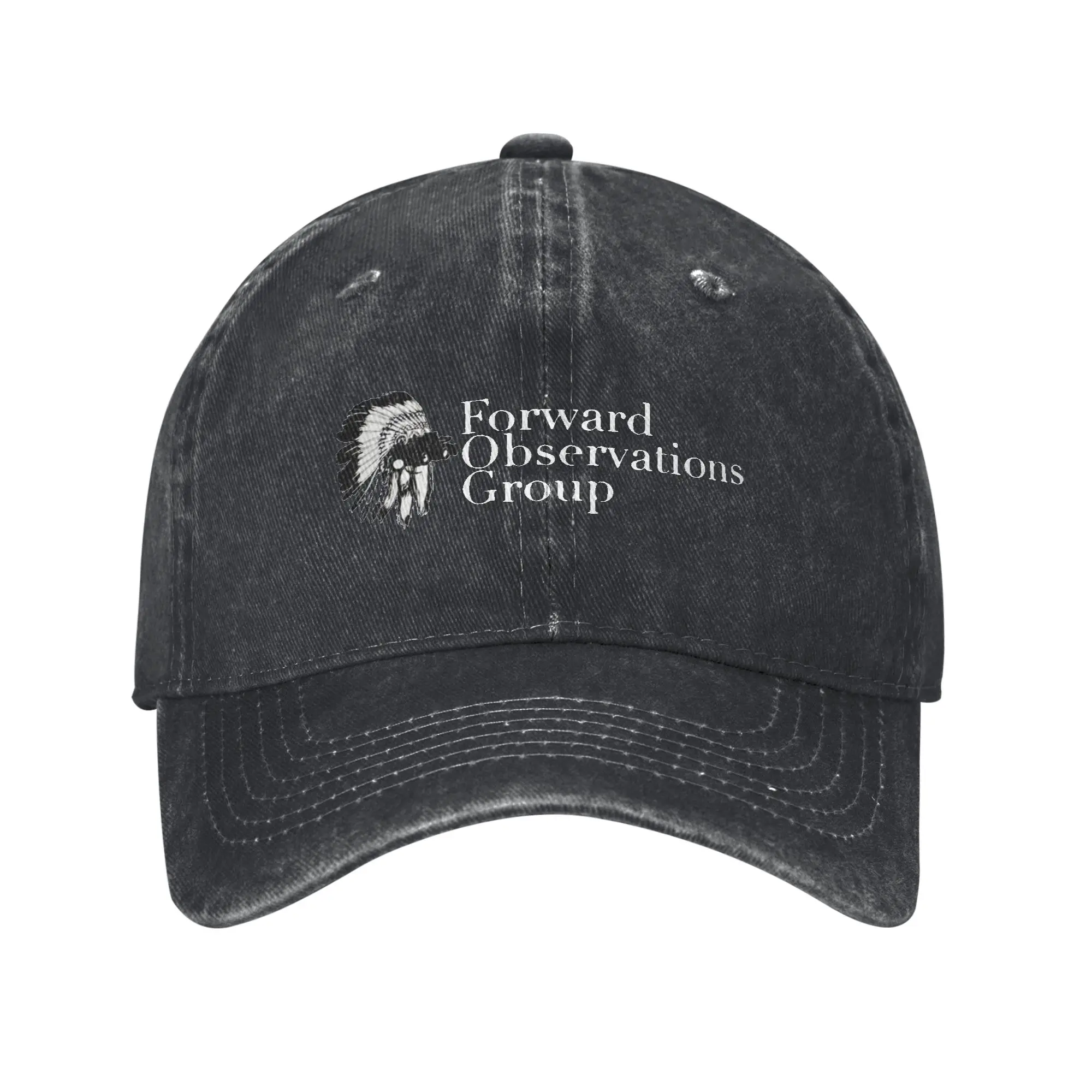Casual Forward Observations Group Baseball Caps Men Women Distressed Denim Snapback Hat  Outdoor Running Golf Adjustable Fit Cap