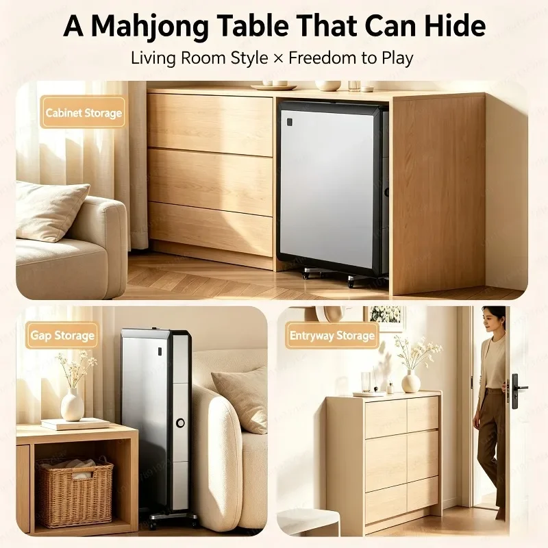 7.0 Pro Double-Fold Mahjong Table, Roller Coaster Shuffle Mini Silent Machine, Ultra-Thin Roller Coaster Dual-Use Home