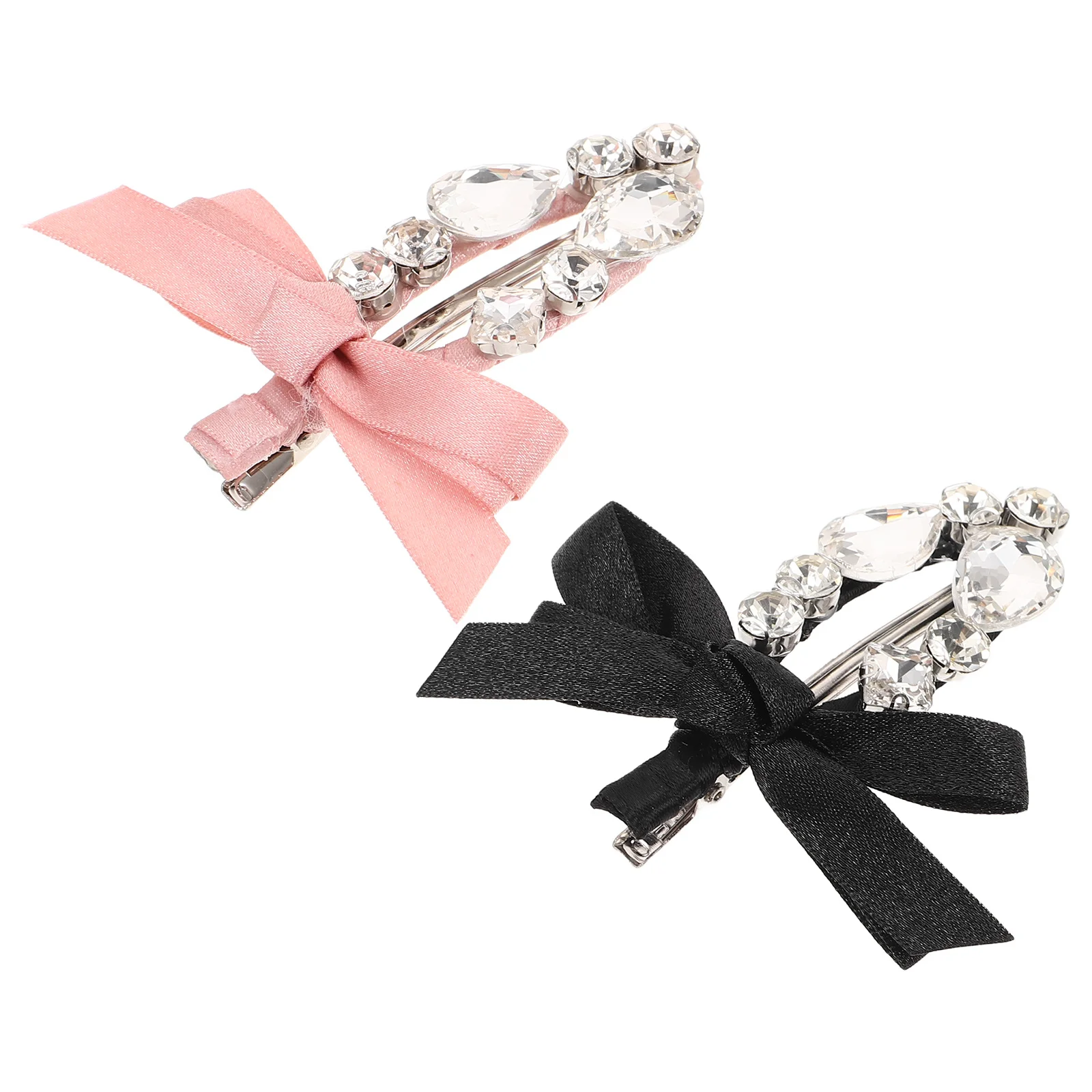 

2 шт. заколки-бантики с стразами, зажимы-«уточки» для женщин, винтажные аксессуары для волос, для вечеринок, свадеб и мероприятий