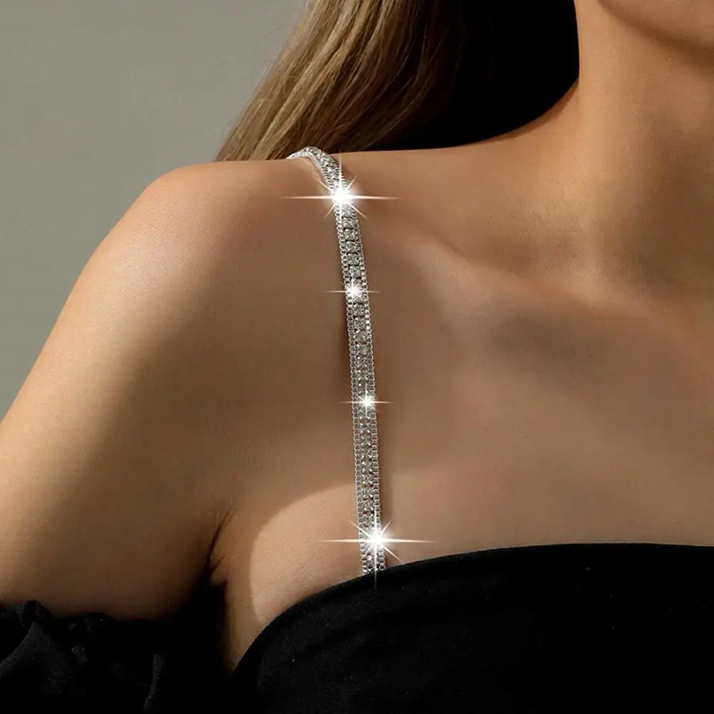 Invisible Crystal Metal Bra Straps Shoulder Girdle Non-Slip Underwear Straps Shoulder Straps Off-the-shoulder Simple Trendy