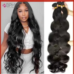 Fasci di capelli umani indiani grezzi dell'onda del corpo 12A estensioni del tessuto dei capelli di Remy non trasformati al 100% 1/3/4 pezzi prezzo economico all'ingrosso naturale