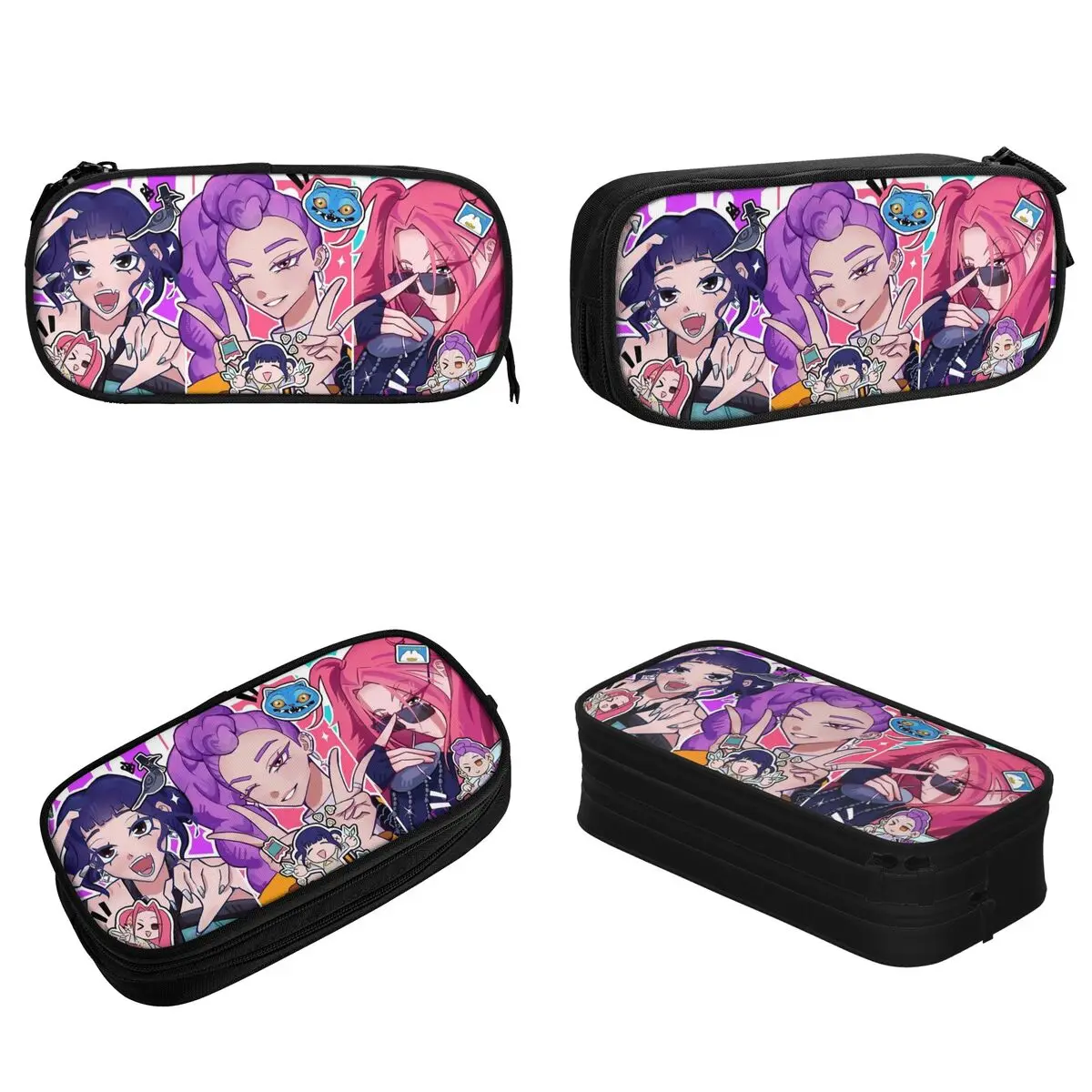 لطيف HUNTRIX مقلمة Kpop شيطان الصيادين قلم رصاص الحقيبة صندوق القلم للطلاب سعة كبيرة حقيبة الطلاب الهدايا المدرسية القرطاسية