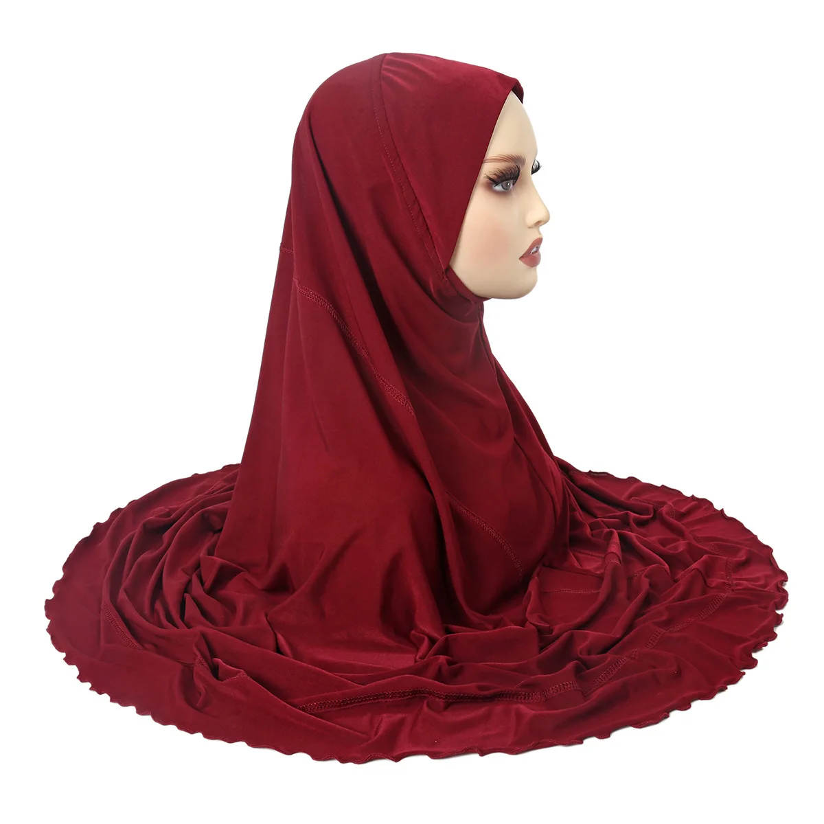 

Large Khimar Muslim Women Instant Hijab Scarf Amira Overhead Veil Niqab Eid Ramdan Prayer Clothes Islamic Headwrap Shawls Turban