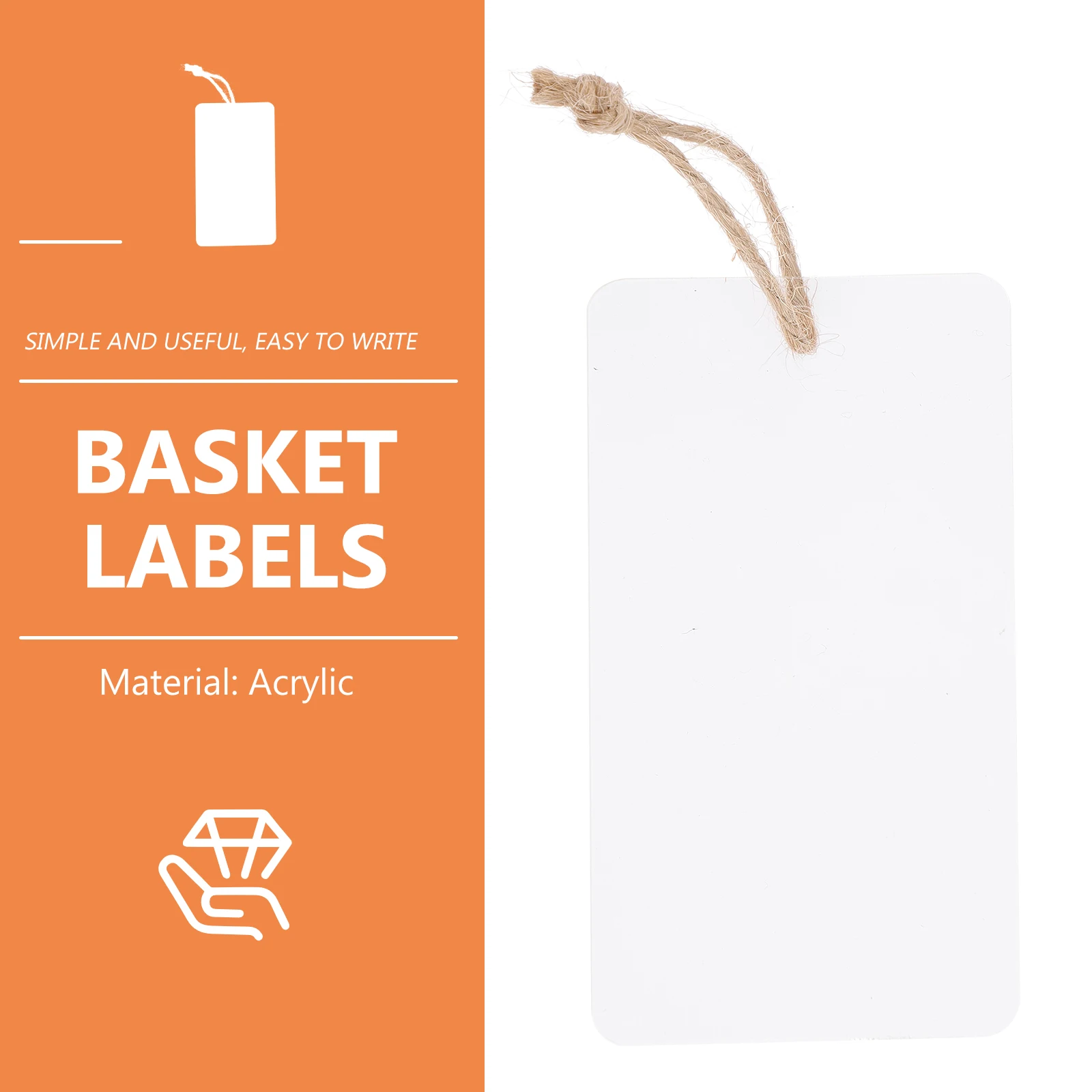 

16 Pcs Basket Label Multipurpose Labels for Storage Bin Box Easy Clean Acrylic Tags Writable