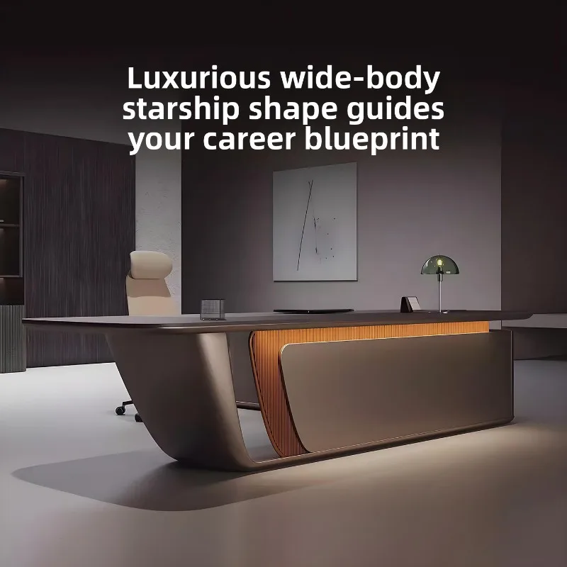 CZ-14 High-end President's Desk, Large Class Desk, Light Luxury High-end Sense, Full Set of High-end Atmospheric Boss Table