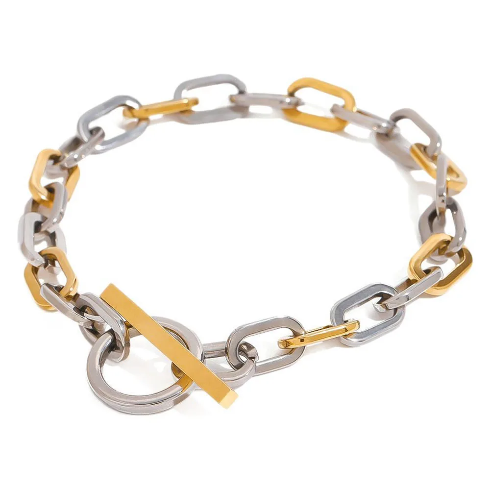 

Apexelle Fashion Jewelry Titanium Steel Bracelet Buckle Design Clasp Oval Link Daily Wear Accessories Bracelet Jewelry