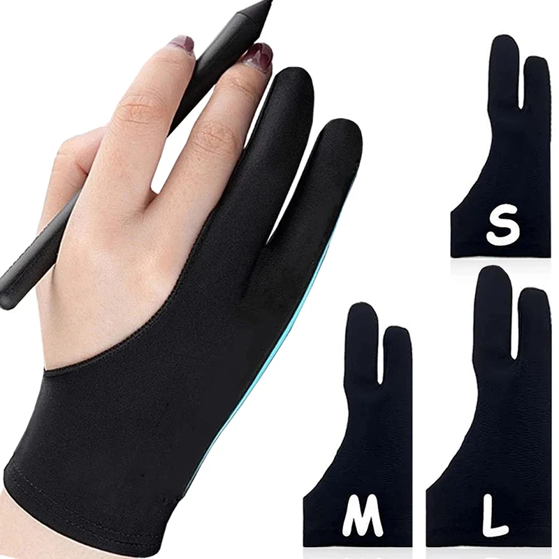 Two-Finger Drawing Gloves Anti-touch Painting Gloves for iPad Tablet Digital Board Touch Screen Oil Painting Office Art Supplies