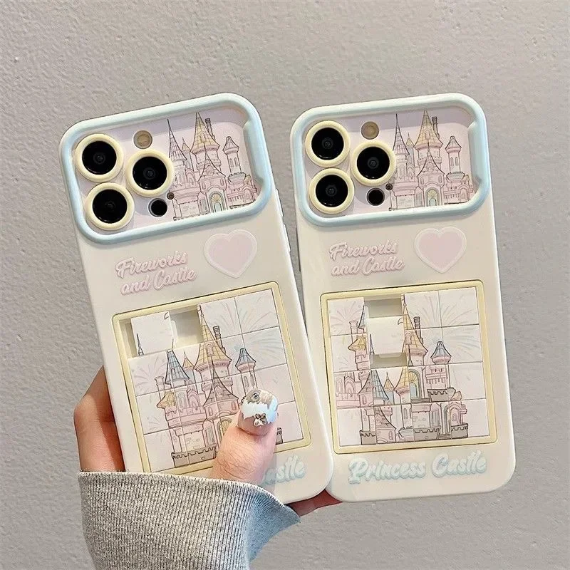 Suitable for 15 14 13 12 Pro Max Creative Fashion Movable Structure Block Castle Puzzle  All-inclusive Drop-proof Phone Case