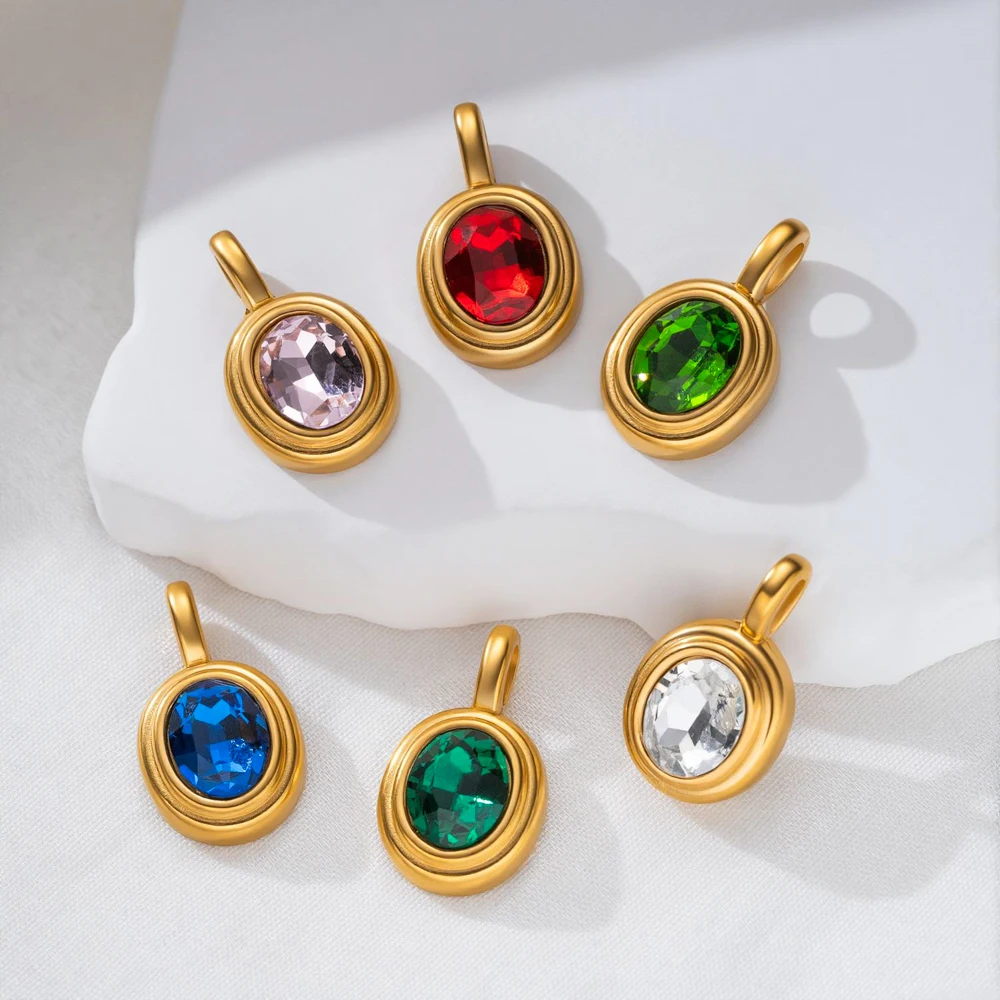 3 Stück/Set Edelstahl Goldfarben Kristall-Anhänger für DIY Halsketten, Armbänder, Schmuckherstellung, Zubehör, Bastelmaterialien – Detail 2