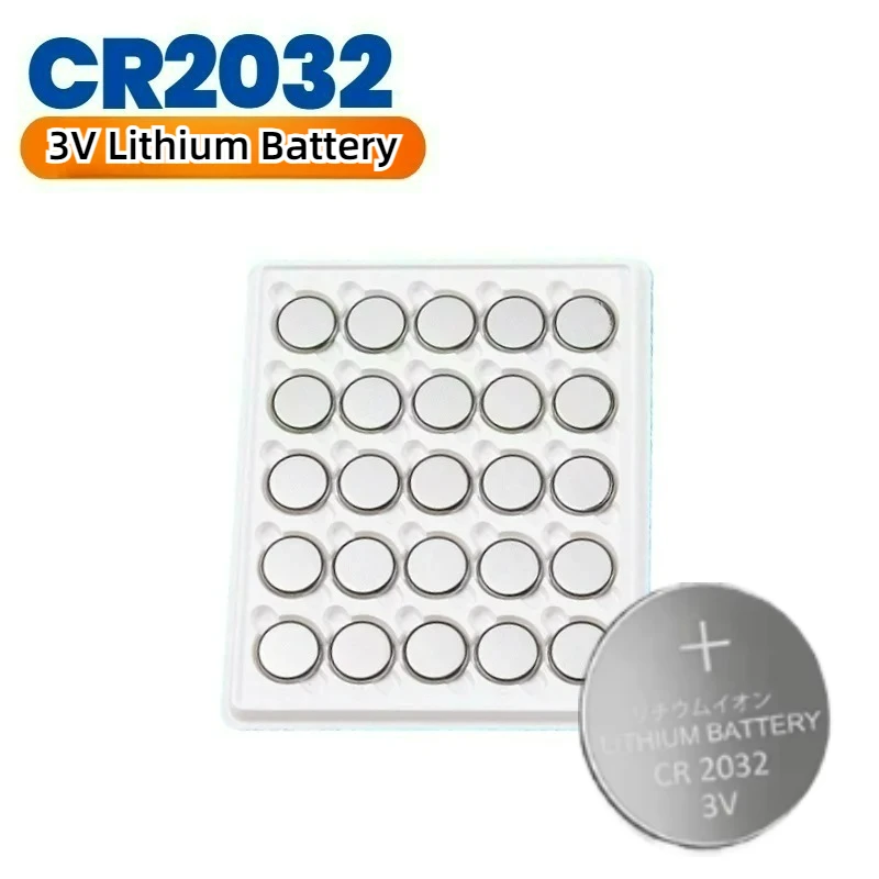 

25-500PCS CR2032 3V Lithium Coin Cell Battery, Long Lasting for Car Key Fob, Watch, Toy, Calculator, Remote Control