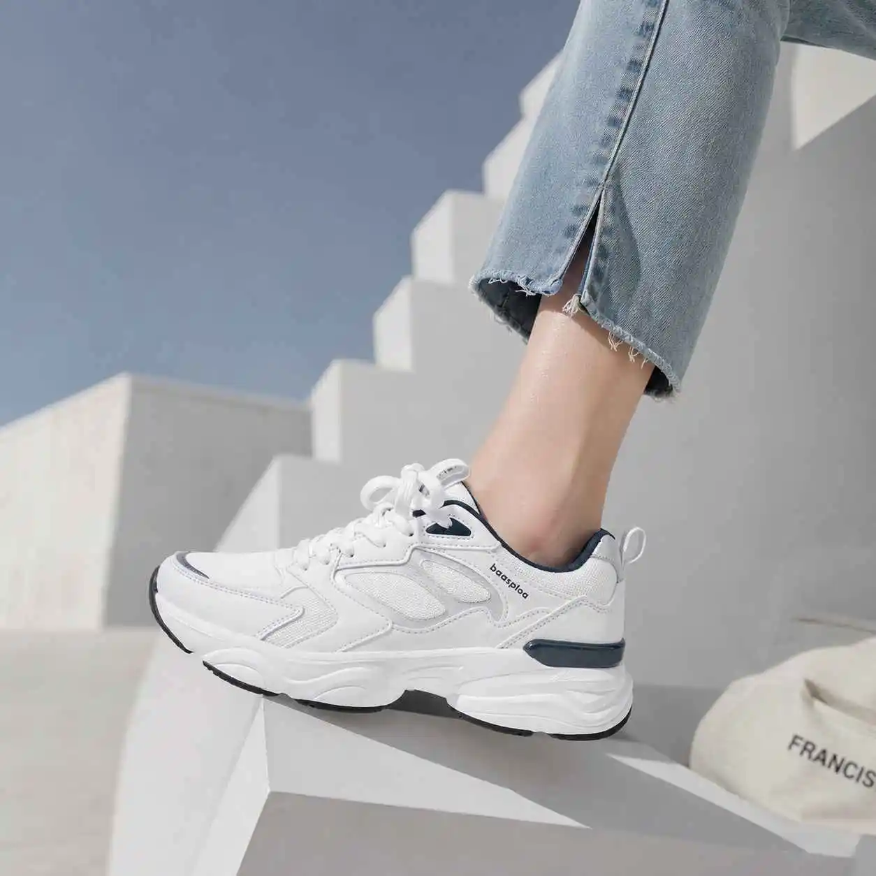 Baasploa Women's Platform Sneakers Height Increasing Casual Shoes Breathable Mesh Trainers Lightweight Fashion Walking Shoes