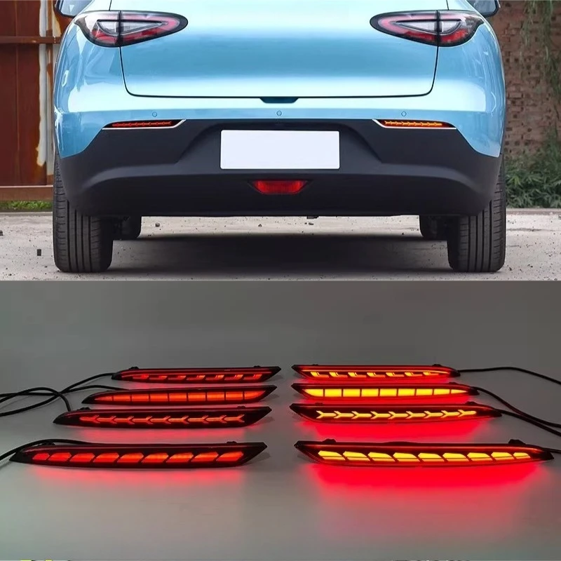 Car Led Rear Bumper Light Reflector for Geely GEOME EX2 2025 2026 DRL Dynamic Turn Signal Driving Brake Lamp Fog Lamp Modified