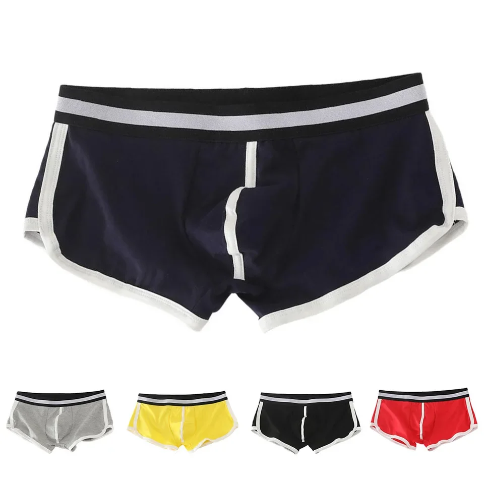 

Comfortable Briefs Breathable Underpants Classic Style Color Matching Pattern Cotton Spandex Blend Sports Activities