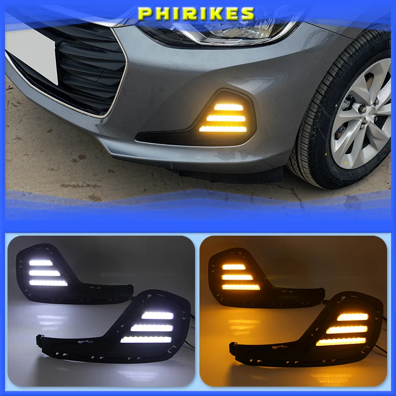 

1 Set For Chevrolet Cavalier 2020 Daytime Running Lights Turn Signal Fog Lamp Cover LED DRL Car Styling