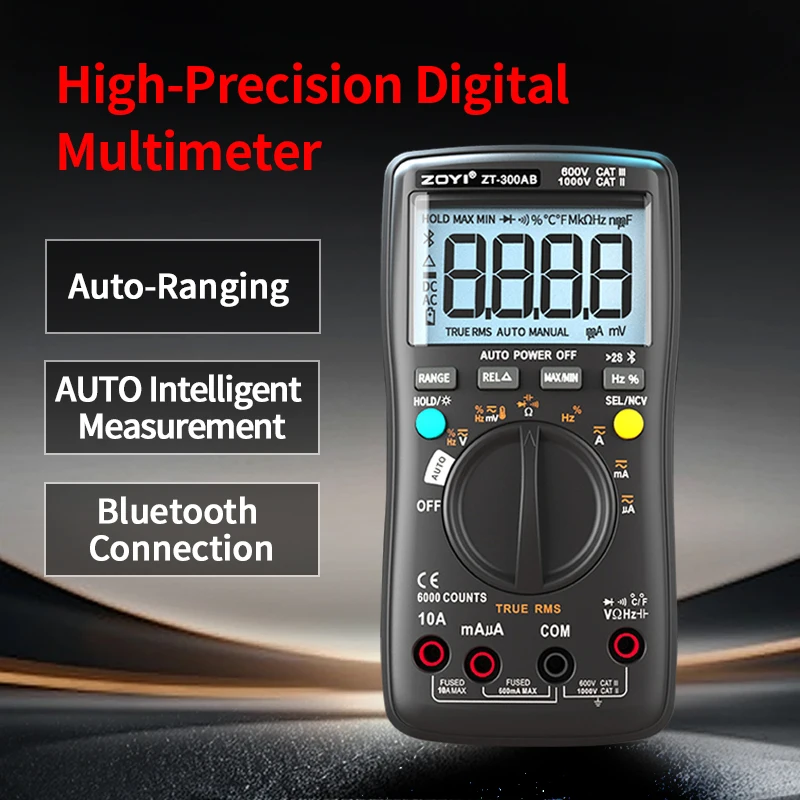 ZOYI ZT-300AB Auto Identify Multifunction Digital Multimeter High Precision Anti-Burn Capacitance Universal Meter