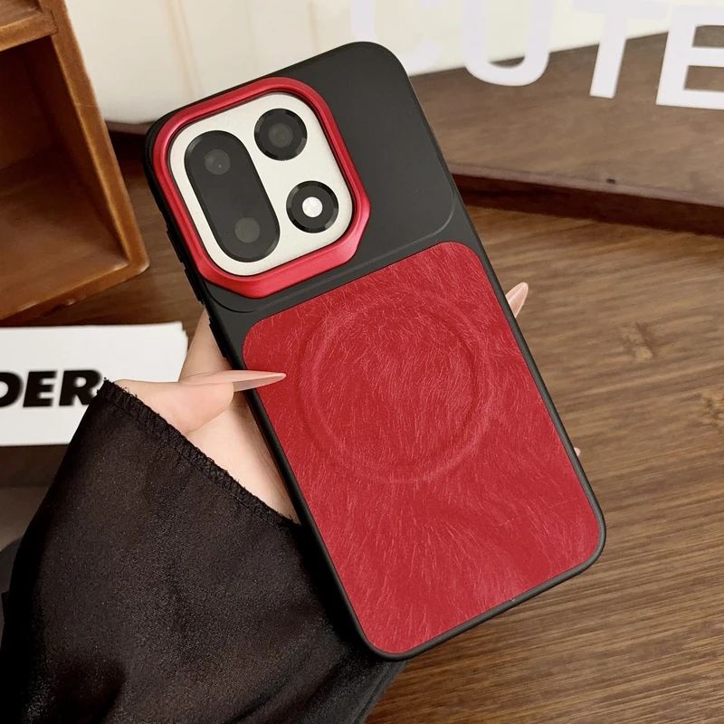 

For OnePlus 15T 15 Magnetic Case ELVEV Luxury PU Leather Anti-fall Protective Back Phone Cover