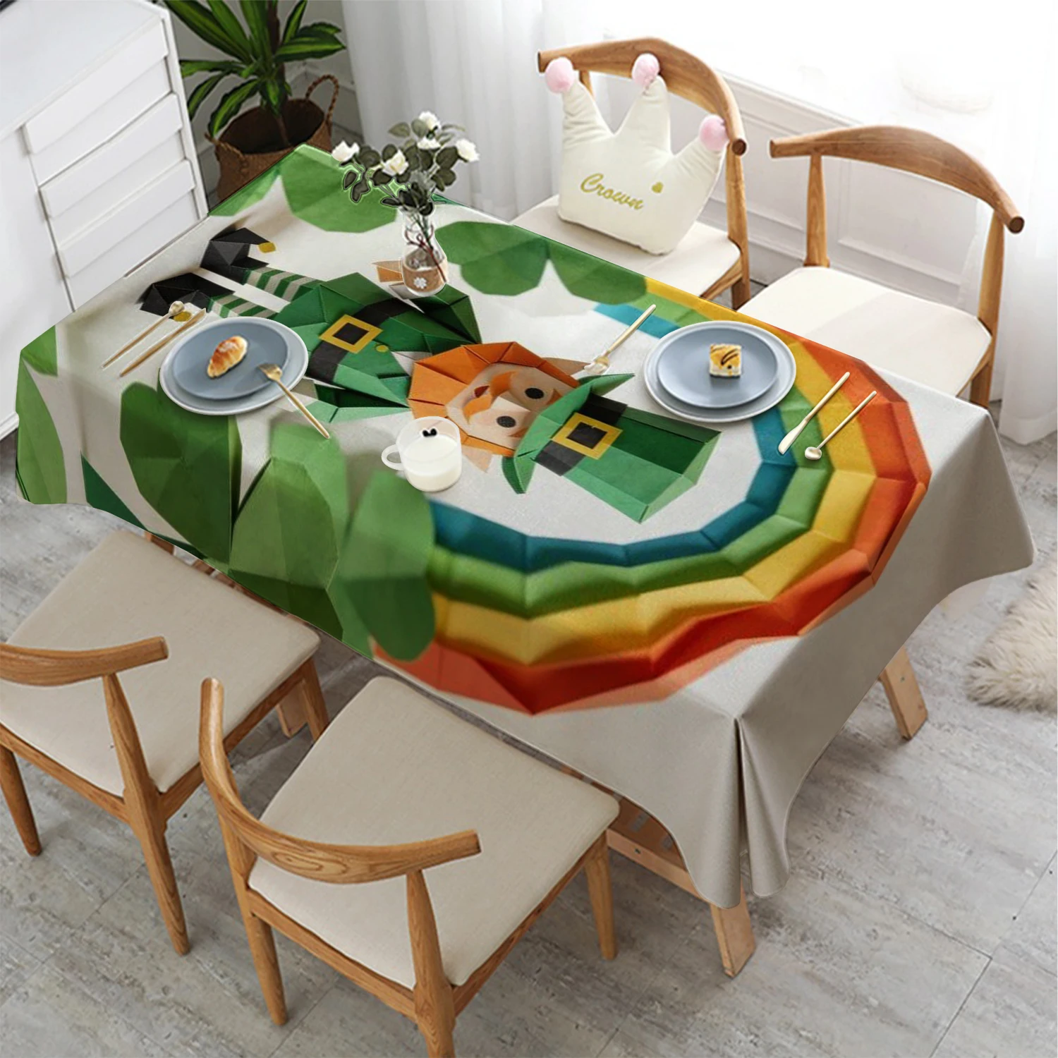 

2D складная скатерть с узором, ресторанная кухонная скатерть, украшение для гостиной, дома, прямоугольное украшение для вечеринки