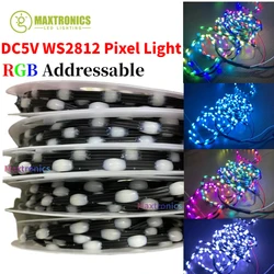 1000 sztuk DC5V WS2812 GRBIC girlanda żarówkowa LED Dream Color adresowalna indywidualnie bajkowe oświetlenie IP67 1.5/2/2.5/3/5cm odstęp pikseli