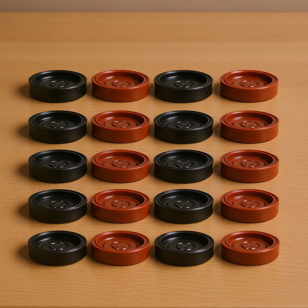 

24Pcs Round Plastic Chess Pieces Checker Replacement Backgammon Accessories Unique Board Game Pieces for Home Travel Play