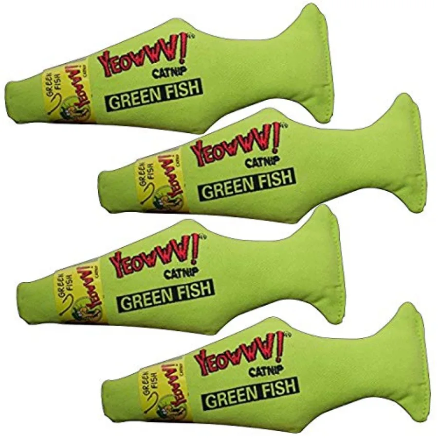 

Игрушка для кошек и котят Catnip Green Fish, 4 шт., из чистых листьев Flowertop