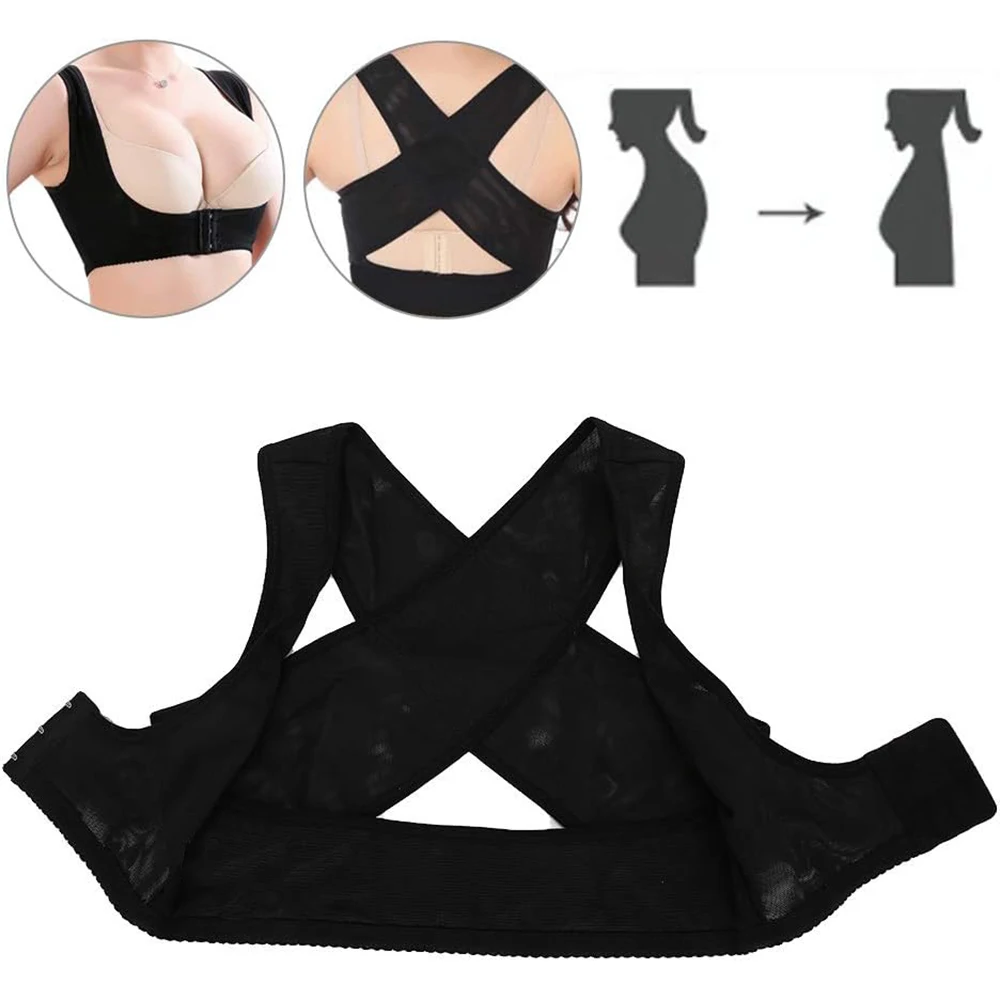 Back Chest Support Belt - for Women Shapewear Posture Corrector Shapewear Tops Breast Support Bra Top X Chest Brace Up
