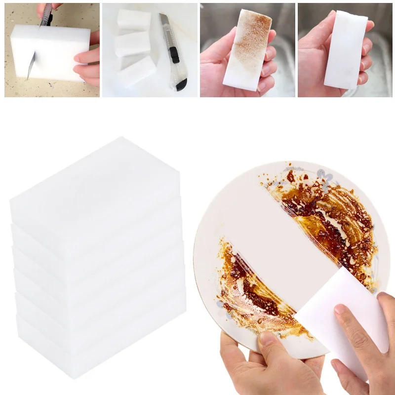 Melamine Eraser Sponge 10*6*2cm  Magic Sponge  Eraser Cleaner Cleaning 100/50/20/10pcs Sponges For Kitchen Bathroom Cleaning Too