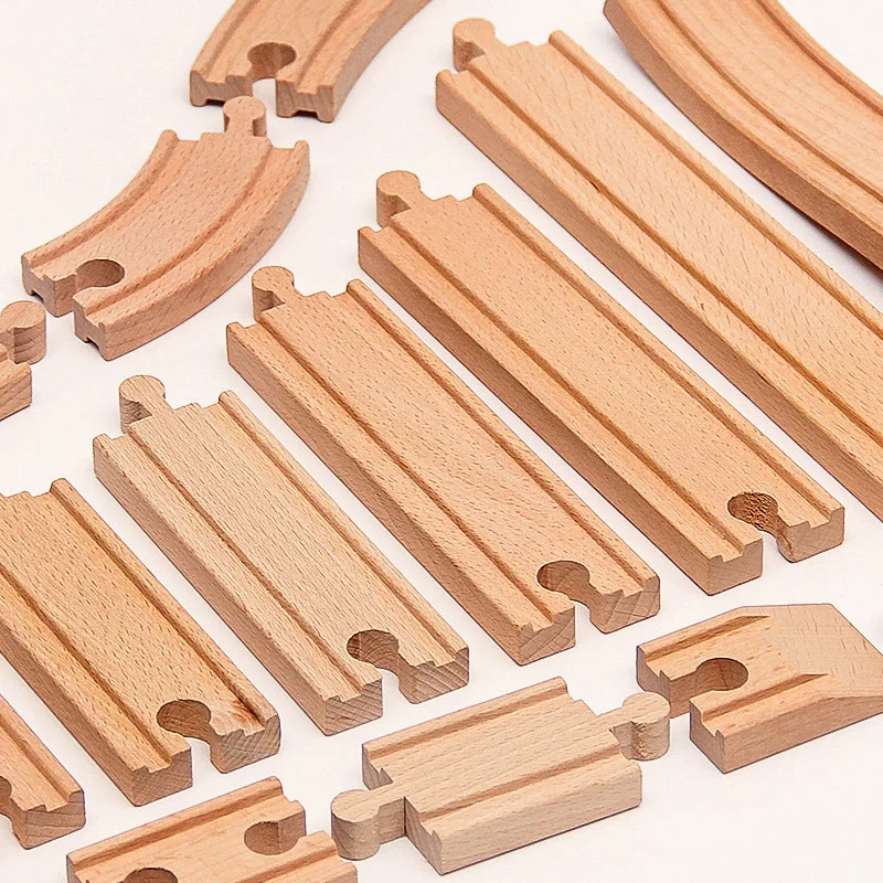 New Wooden Track Accessories Beech Wood Train Track Railway Toys Fit for Biro All Brand Tracks Educational Toys For Children